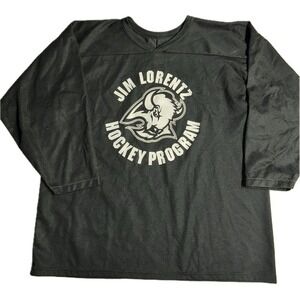 Vintage 80's‎ 90's Single Stitch CCM Jim Lorentz Hockey Program Black Jersey L